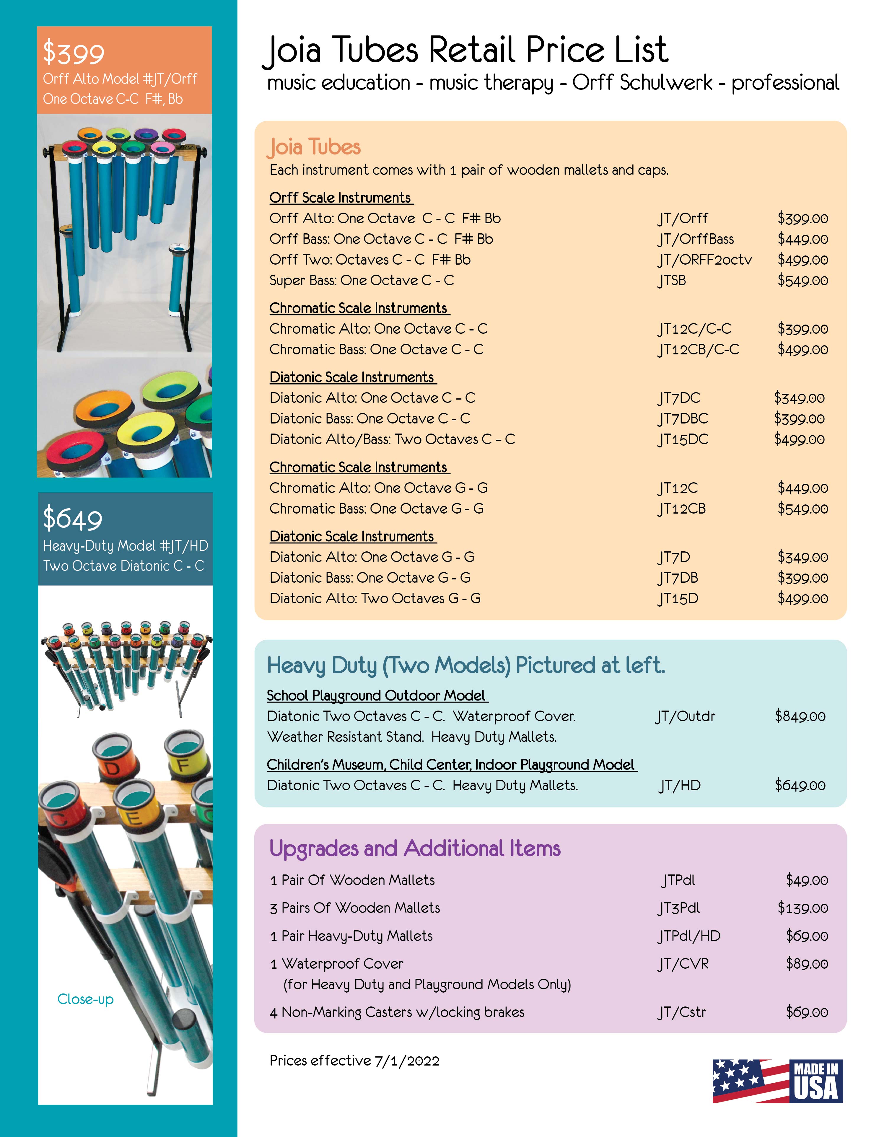 Retail Price List